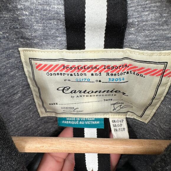 ANTHROPOLOGIE Cartonnier Heathered Grey Blazer Jacket // 0P - Picture 3 of 7